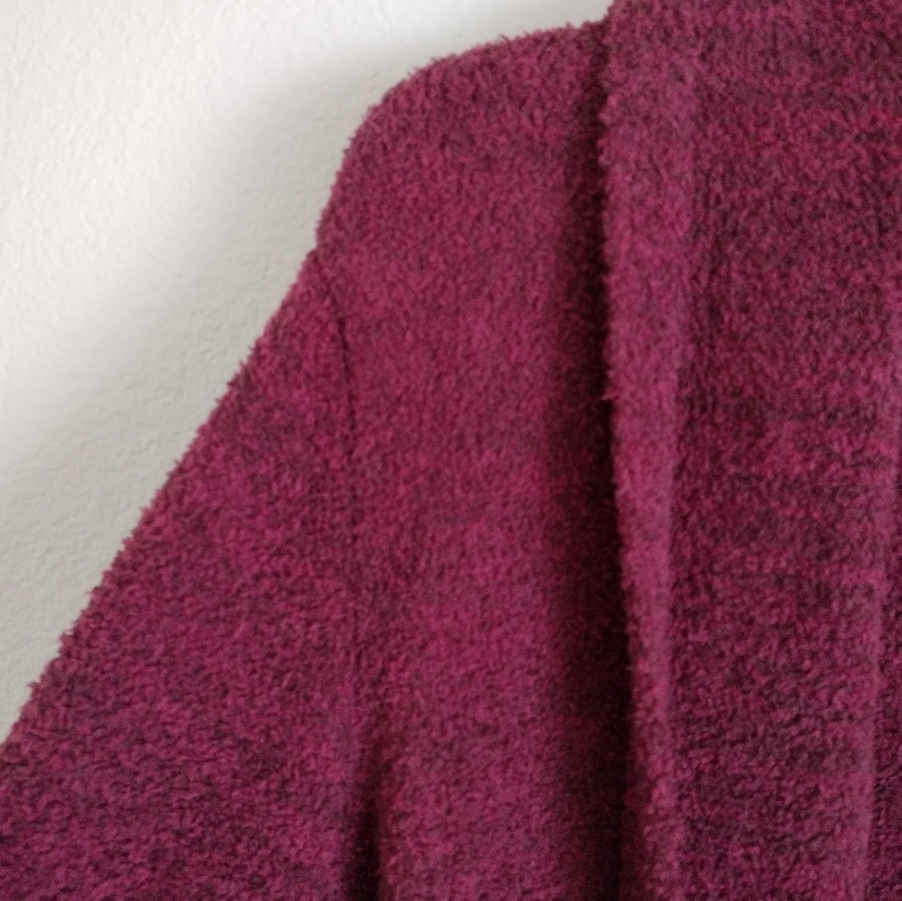 Barefoot Dreams CozyChic heathered red long open cardigan pockets size Medium - Picture 5 of 11